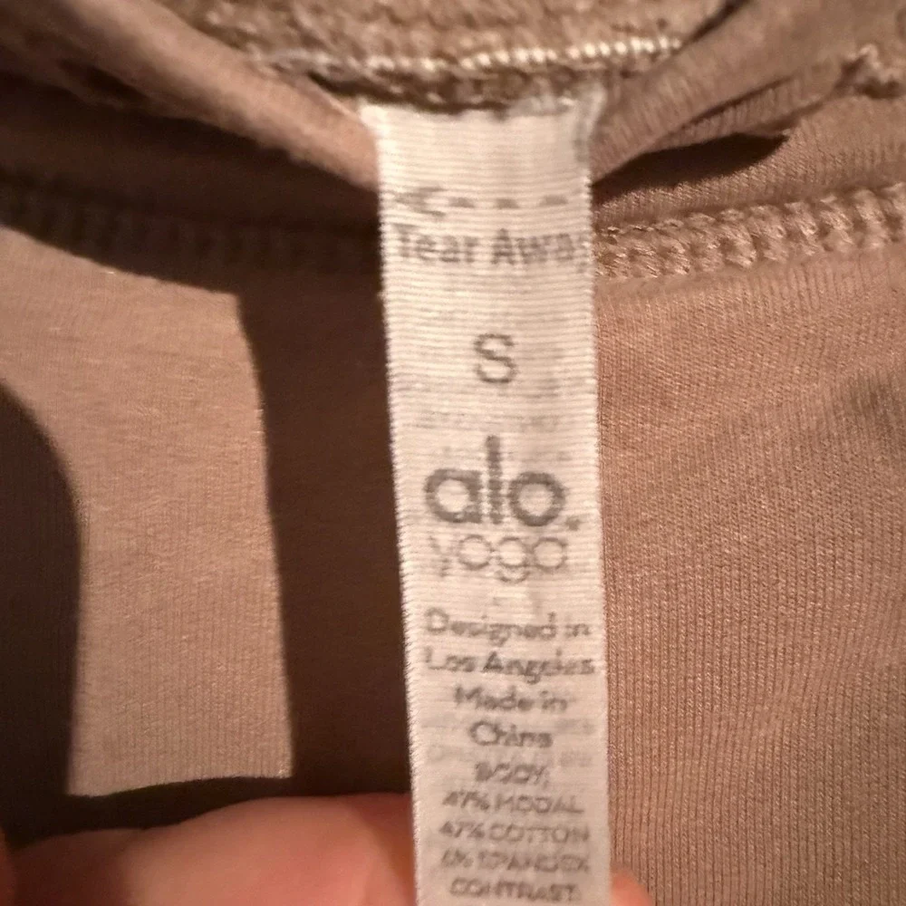 Alo Yoga Urban Moto Sweatpant Joggers Pants Tan Casual Travel Small Workout